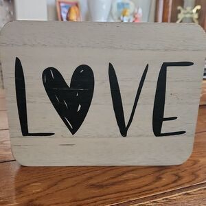 Creative Co-Op LOVE Wooden Plaque